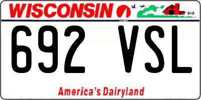 WI license plate 692VSL