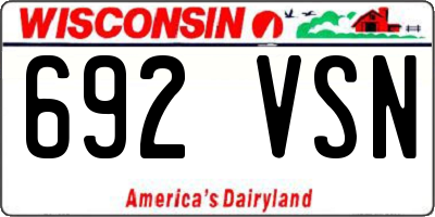 WI license plate 692VSN
