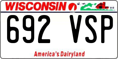 WI license plate 692VSP