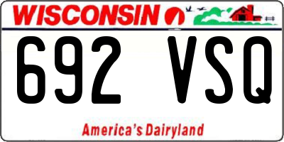 WI license plate 692VSQ