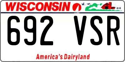 WI license plate 692VSR