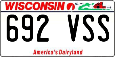 WI license plate 692VSS