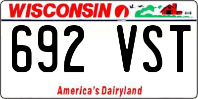 WI license plate 692VST