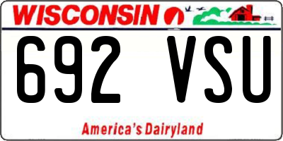 WI license plate 692VSU