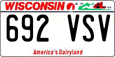 WI license plate 692VSV