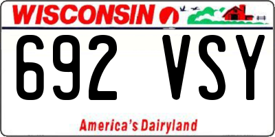 WI license plate 692VSY