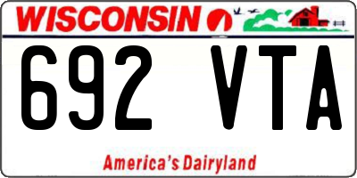 WI license plate 692VTA