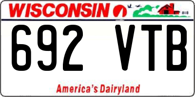WI license plate 692VTB