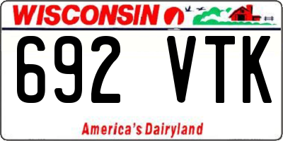 WI license plate 692VTK