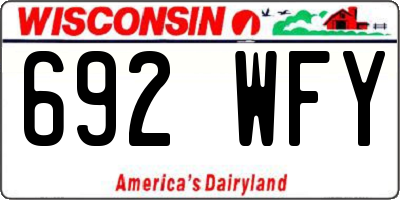 WI license plate 692WFY