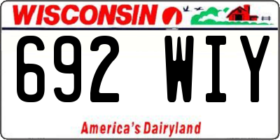 WI license plate 692WIY