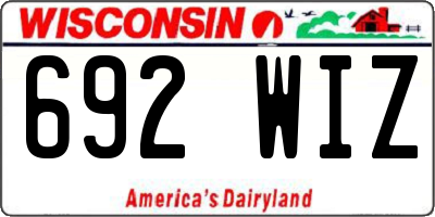 WI license plate 692WIZ
