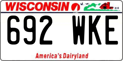 WI license plate 692WKE