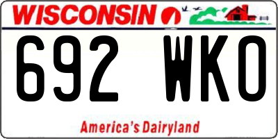WI license plate 692WKO