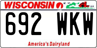 WI license plate 692WKW