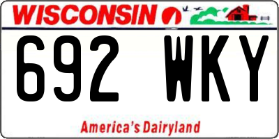 WI license plate 692WKY