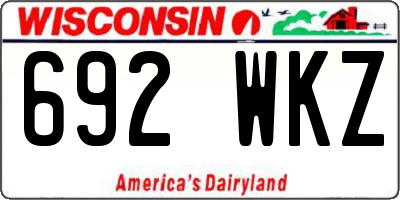WI license plate 692WKZ