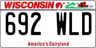 WI license plate 692WLD