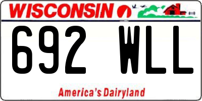 WI license plate 692WLL