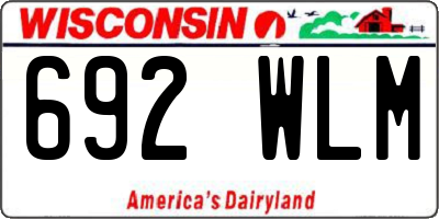 WI license plate 692WLM