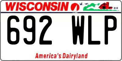 WI license plate 692WLP