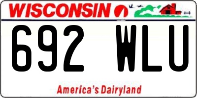 WI license plate 692WLU