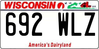 WI license plate 692WLZ