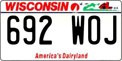 WI license plate 692WOJ