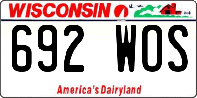WI license plate 692WOS