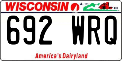 WI license plate 692WRQ