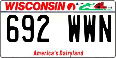 WI license plate 692WWN