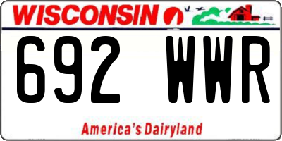 WI license plate 692WWR