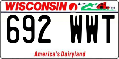 WI license plate 692WWT