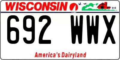 WI license plate 692WWX