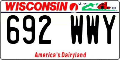 WI license plate 692WWY