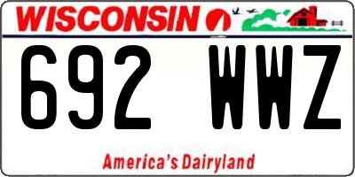 WI license plate 692WWZ