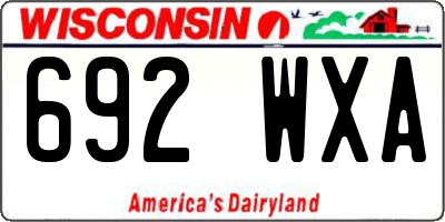 WI license plate 692WXA