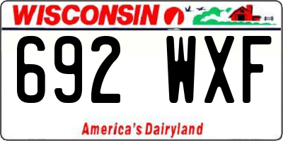 WI license plate 692WXF