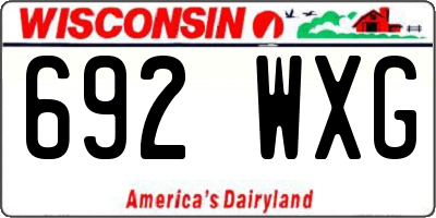 WI license plate 692WXG