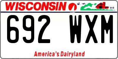 WI license plate 692WXM