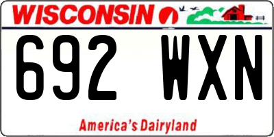 WI license plate 692WXN