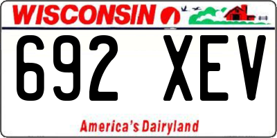 WI license plate 692XEV