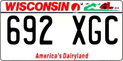 WI license plate 692XGC