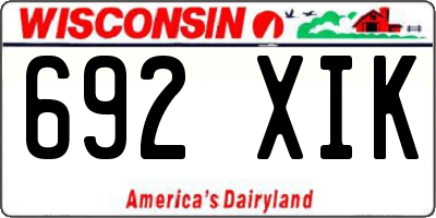 WI license plate 692XIK
