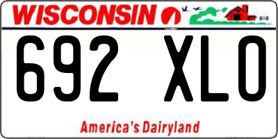 WI license plate 692XLO