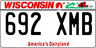 WI license plate 692XMB