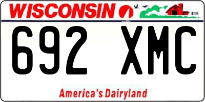 WI license plate 692XMC