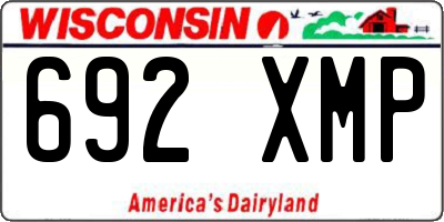 WI license plate 692XMP