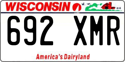 WI license plate 692XMR