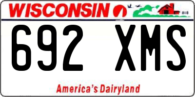 WI license plate 692XMS